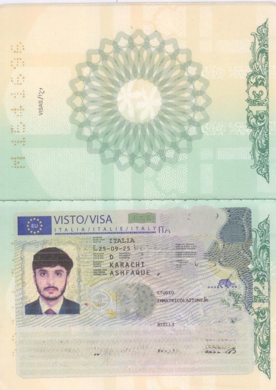 Ashfaque Italy Visa