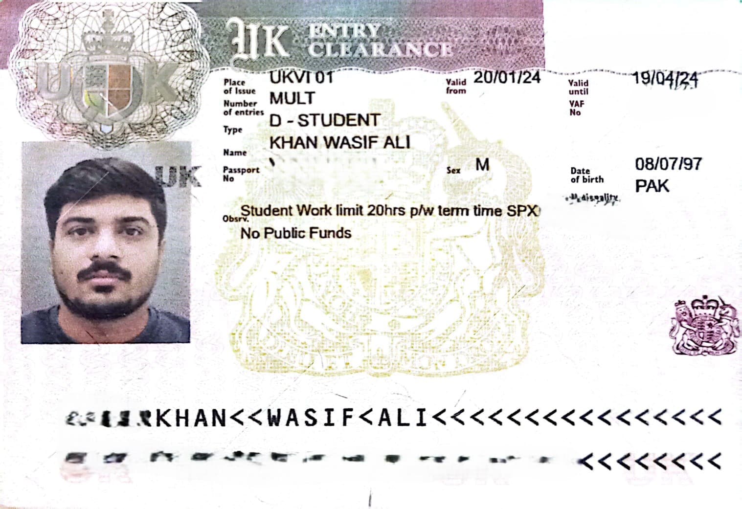 Khan Wasif Ali United Kingdom Visa